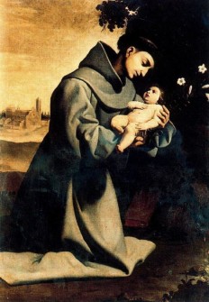 San Antonio de Padua con el niño Jesus. Francisco Zurbaran